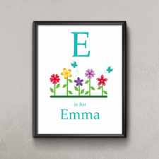 Impresión de póster personalizado de flores para niños, pequeño 21,59 cm x 27,94 cm 