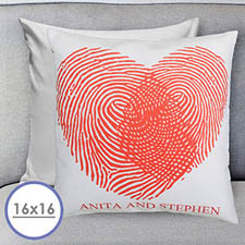Funda de almohada personalizada de Heart Fingerprint 40.64 cm x 40.64 cm (sin inserto) 
