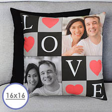 Cojín de almohada personalizado Love Collage (sin inserción) 