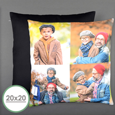 Almohada personalizada con cuatro fotografías de collage Cojín de 50.80 cm (sin inserto) 