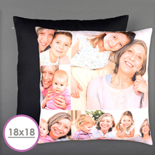 Cojín de almohada personalizado con seis fotos de collage (45.72 cm) (sin inserción) 