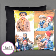 Cojín de almohada personalizado con cuatro fotografías de collage (45.72 cm) (sin relleno) 
