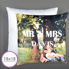Cojín de almohada personalizado del Sr. y la Sra. (45.72 cm) (Sin incluir) 