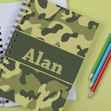 Personalized Camo Green Notebook