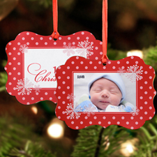 First Snowflake Christmas Personalized Metal Ornament