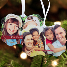 Happy Holiday Personalized Metal Ornament Ornate 3