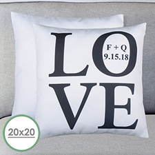 Love Personalized Large Pillow Cushion Cover 50.80 cm x 50.80 cm (sin relleno) 