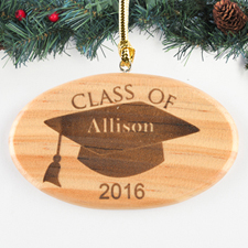 Hats Off Personalized Wood Ornament For Graduation