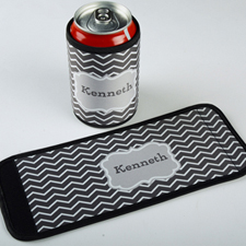 Chevron gris Envoltura personalizada de lata o botella   
