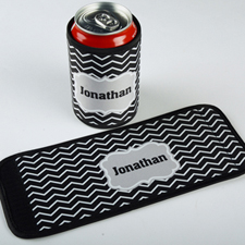 Envoltura de lata y botella   personalizada con Chevron negro