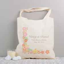 Colección Floral Bolsa de algodón para bodas personalizada