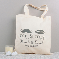 El Sr. y la Sra. Bolsa de algodón negra para bodas