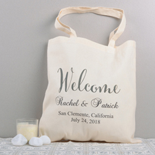 Bolsa de algodón con la Bienvenida a la boda