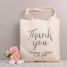 Bolsa de algodón personalizadas para bodas de Thank You 