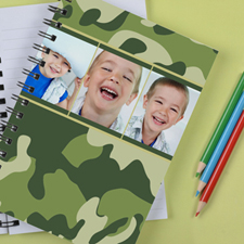 Personalized Camo Green Collage Notebook
