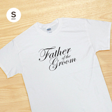 Camiseta personalizada de Padre del Novio, blanca pequeña 