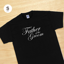 Camiseta personalizada de Padre del Novio, negra pequeña 