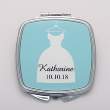 Espejo compacto cuadrado personalizado del vestido de novia