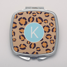 Espejo personalizado con estampado de leopardo color aqua