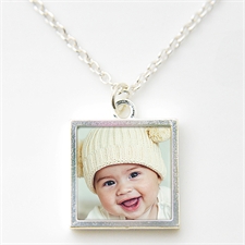 Personalized Silver Plated Photo Necklace Pendant