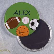 Deportes verdes personalizados Imán de botón redondo