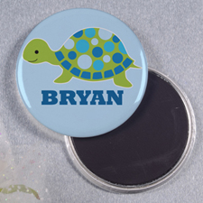 Blue Turtle personalizados Round Button Magnet