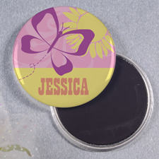 Butterfly Floral personalizados Round Button Magnet