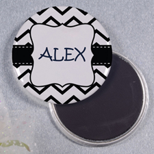 Black blanco símbolos personalizados Round Button Magnet