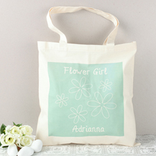 Bolsa de algodón de color Aqua Flower Girl personalizados