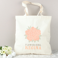 Rose Flower Girl Bolsa de algodón personalizada