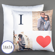 I Love Personalized Pillow Cushion Cover 40.64 cm x 40.64 cm (Sin insertos) 