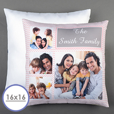 Símbolos rosados Collage Personalized Pillow Cushion Cover 40.64 cm x 40.64 cm (Sin inserto) 