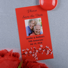 Crea e imprime un imán de fotos personalizado Red Bloom de 5,08 cm x 8,89 cm Tamaño de tarjeta