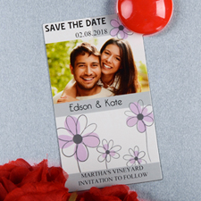 Crear e imprimir imán personalizado de fotos de flores grises y plateadas 5,08 cm x 8,89 cm Tamaño de tarjeta