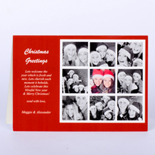 Tarjeta personalizada de felicitación con collage de 9 fotografías. 
