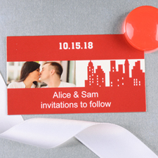 Crear e imprimir la foto personalizada de la ciudad de Nueva York Imán de boda de 5,08 cm x 8,89 cm Tamaño de tarjeta