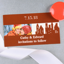 Crear e imprimir imán de boda con foto personalizada de la ciudad de Nueva York 5,08 cm x 8,89 cm Tamaño de tarjeta