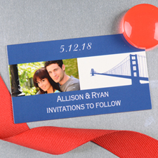 Crear e imprimir imán personalizado de fotos de boda Blue San Francisco 5.08 cm x 8.89 cm Tamaño de tarjeta