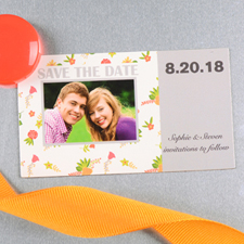 Crear e imprimir la margarita gris personalizada Guardar la fecha Imán 5.08 cm x 8.89 cm Tamaño de tarjeta