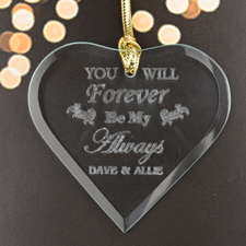 Forever Always Personalized Engraved Glass Ornament