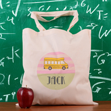 Rayas rosas Autobús escolar personalizados Bolsa escolar