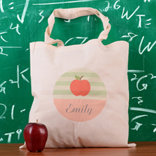 Rayas de color verde manzana Bolsa de la escuela personalizada