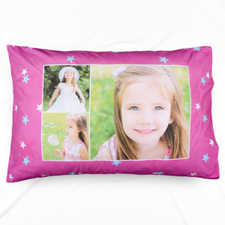 Funda de almohada personalizada para collage con fotos pequeñas estrellas 