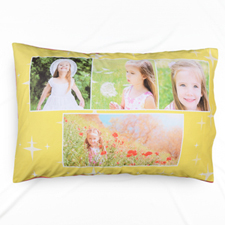 Funda de almohada personalizada Mustard Star Collage