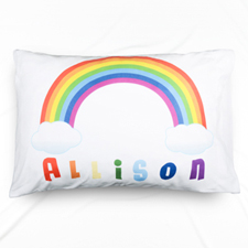 Funda de almohada con nombre personalizado Rainbow