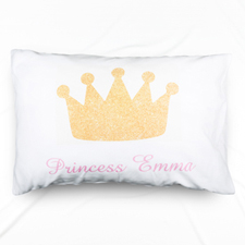 Funda de almohada con nombre personalizado Corona de la Princesa