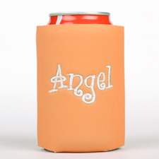 Monograma naranja personalizado bordado  enfriador de lata 