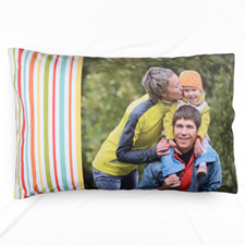 Funda de almohada con foto personalizada a rayas de menta
