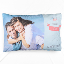 Funda de almohada personalizada de Amor a Primera Vista