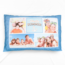 Funda de almohada personalizada Hola  de verano Collage de fotos